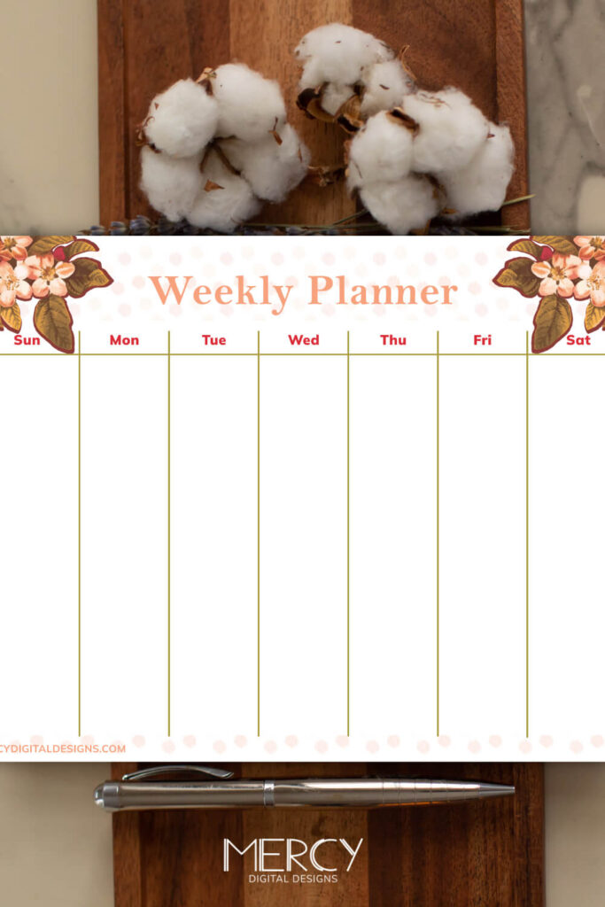 floral weekly planner printable