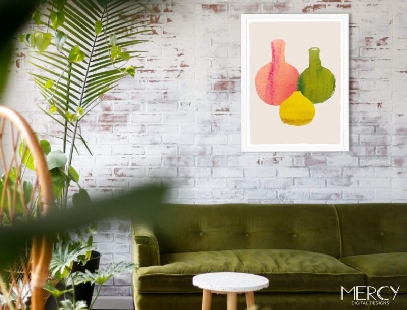 Abstract Bottles & Vases Art for Living Room