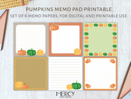 Pumpkins Memo Pad Printable