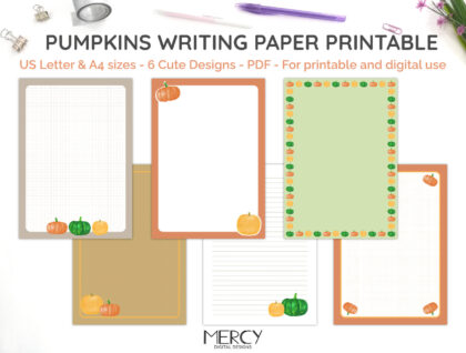 Pumpkins Writing Paper Printable