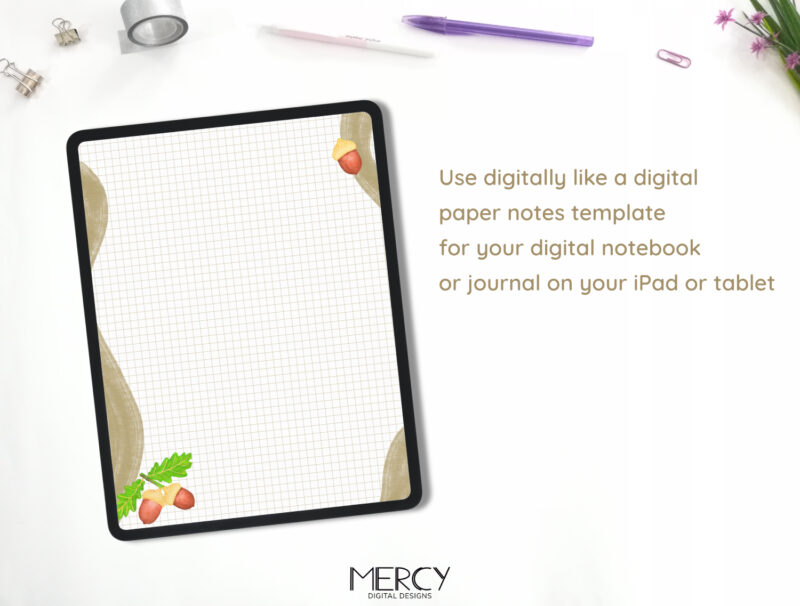 Digital Writing Acorn Paper Template