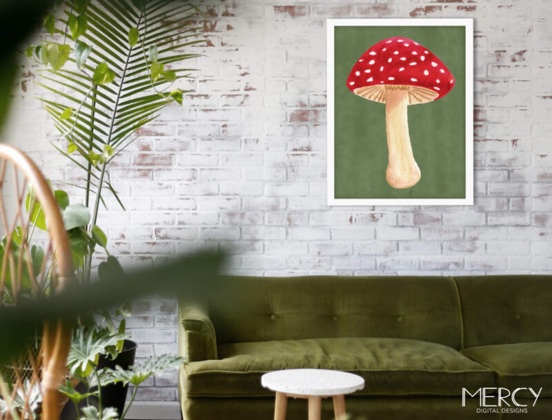 Mushroom Wall Art Living Room Decor