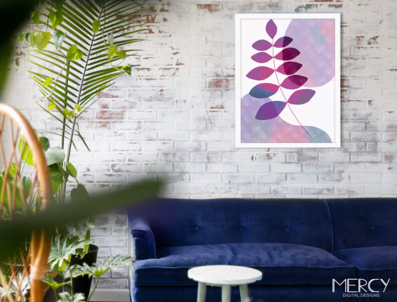 Purple Wall Art Botanical