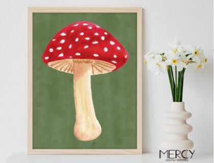 Watercolor Mushroom Wall Art