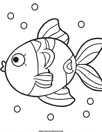 Bubbly fish coloring page