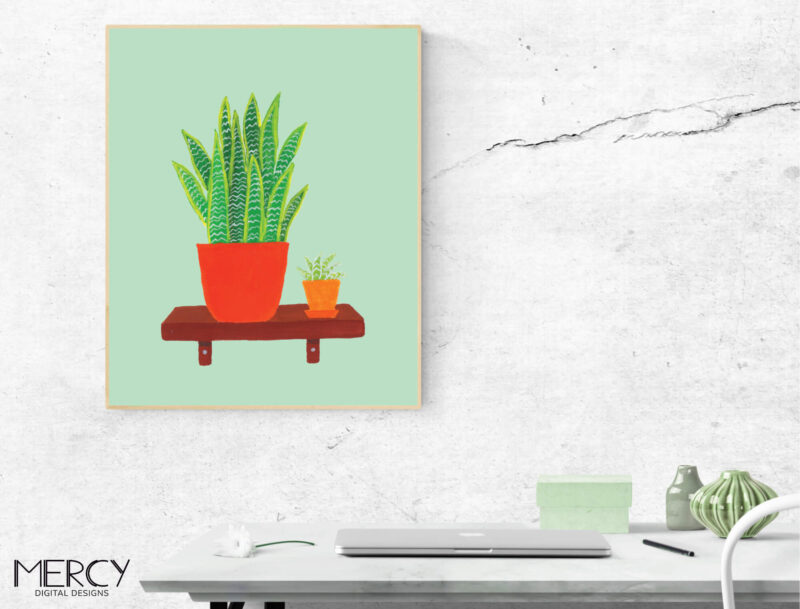 Snake Plant Painting Instant Download