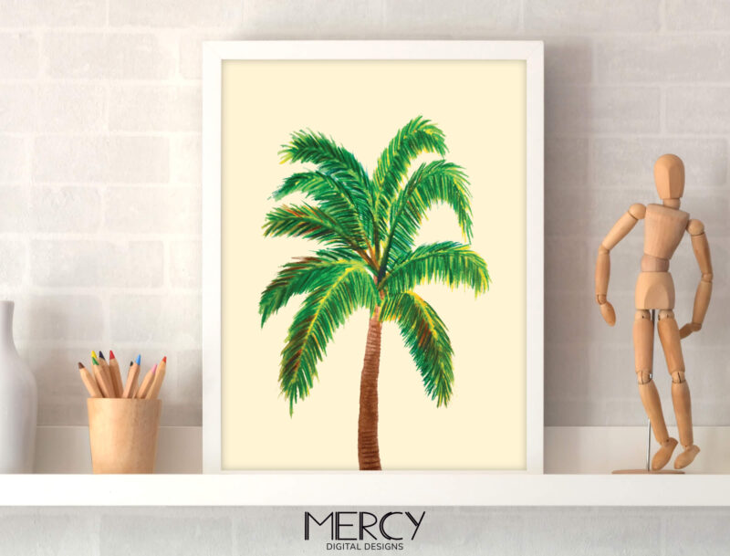 Watercolor Palm Tree Art Print