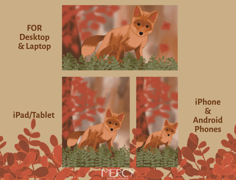 Autumn Fox Digital Wallpaper for All Devices