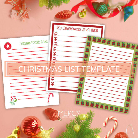 Christmas List Template Printable • Mercy Digital Designs