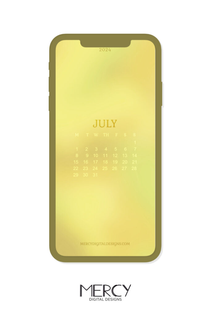 July 2024 Calendar Phone Wallpaper