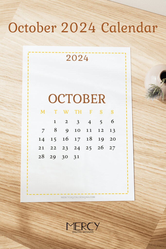 october 2024 calendar autumn
