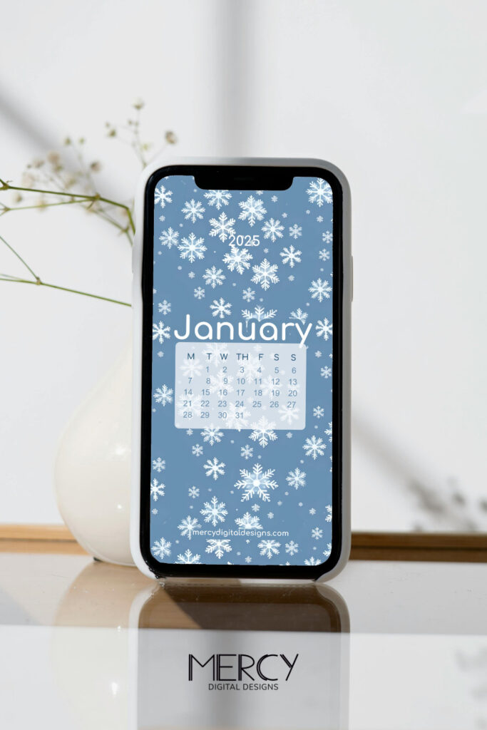 january 2025 calendar phone wallpaper