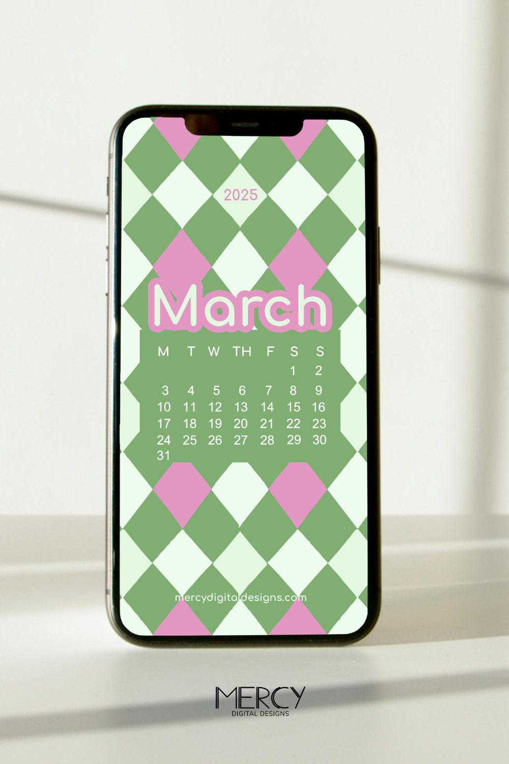 March 2025 Calendar Phone Wallpaper