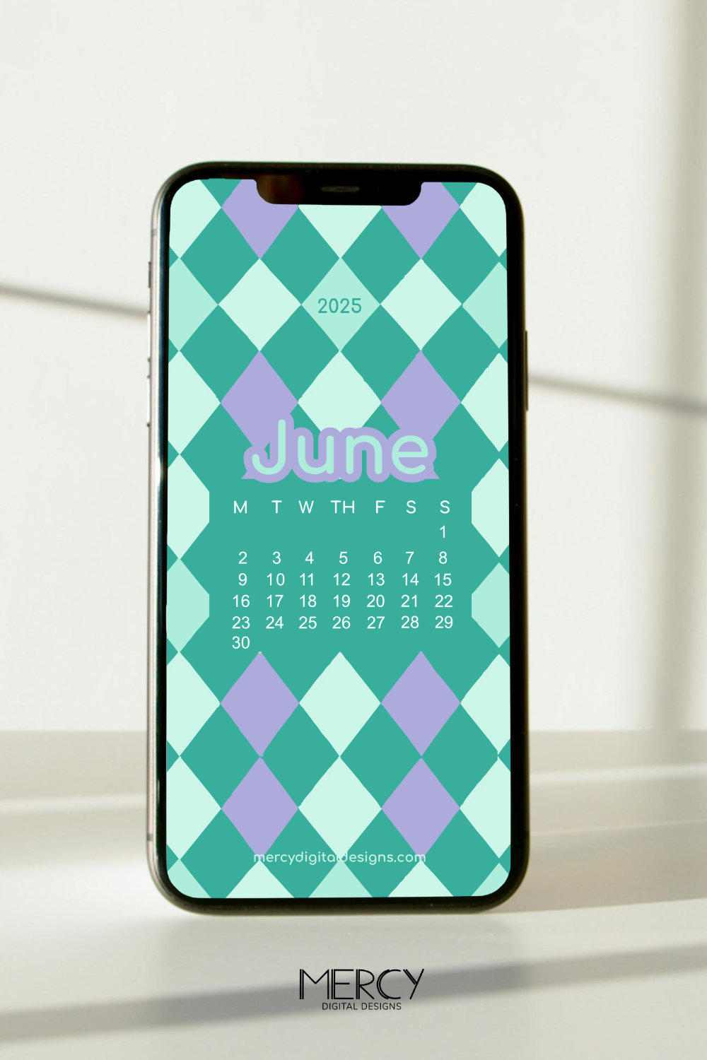 June 2025 Calendar Phone Wallpaper